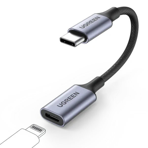 Ugreen USB C to Lightning Audio Adapter Type C Male Lightning Female Headphone Cable Converter Compatible with iPad Pro Air 5 MacBook USB C Phone to Lightning Earphone for Call, Not Support Charging